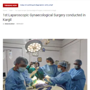 1st Laparoscopic Gynaecological Surgery conducted in Kargil - Womanaari by Dr. Talakere Usha Kiran